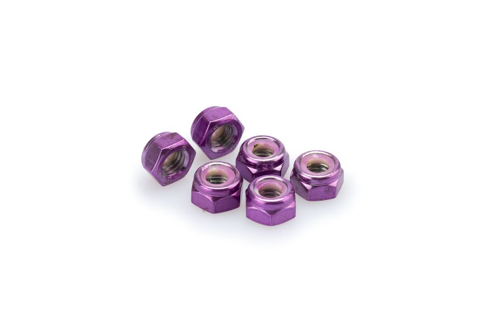 PUIG 0832L Muttern aus Anodisierten Aluminium  passend fuer UNIVERSAL UNIVERSAL Lila