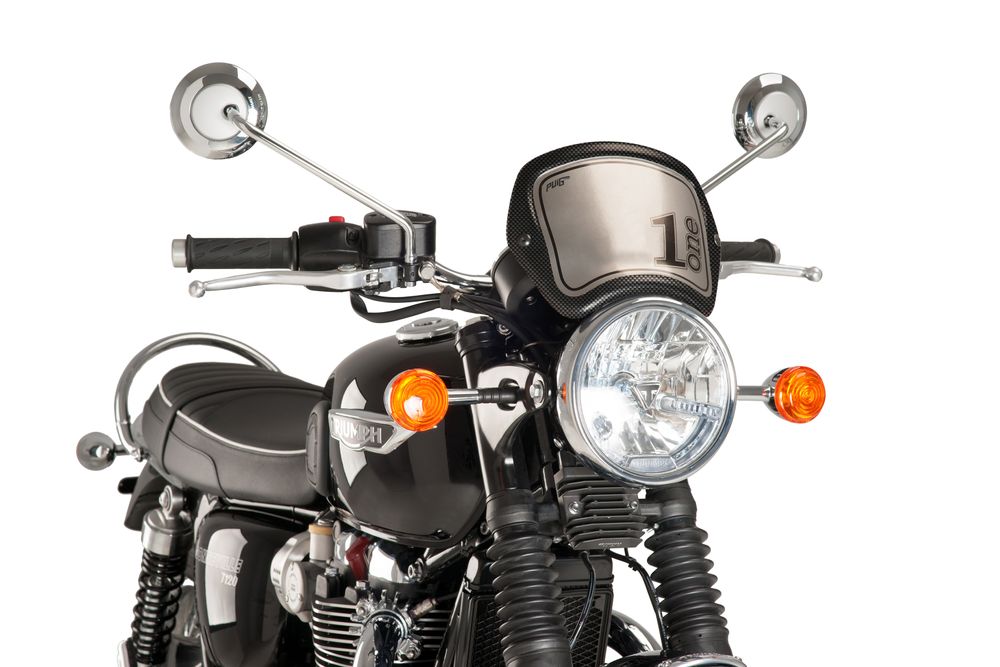 PUIG 9191C Frontplatte ABS  passend fuer TRIUMPH BONNEVILLE T120 Carbon look