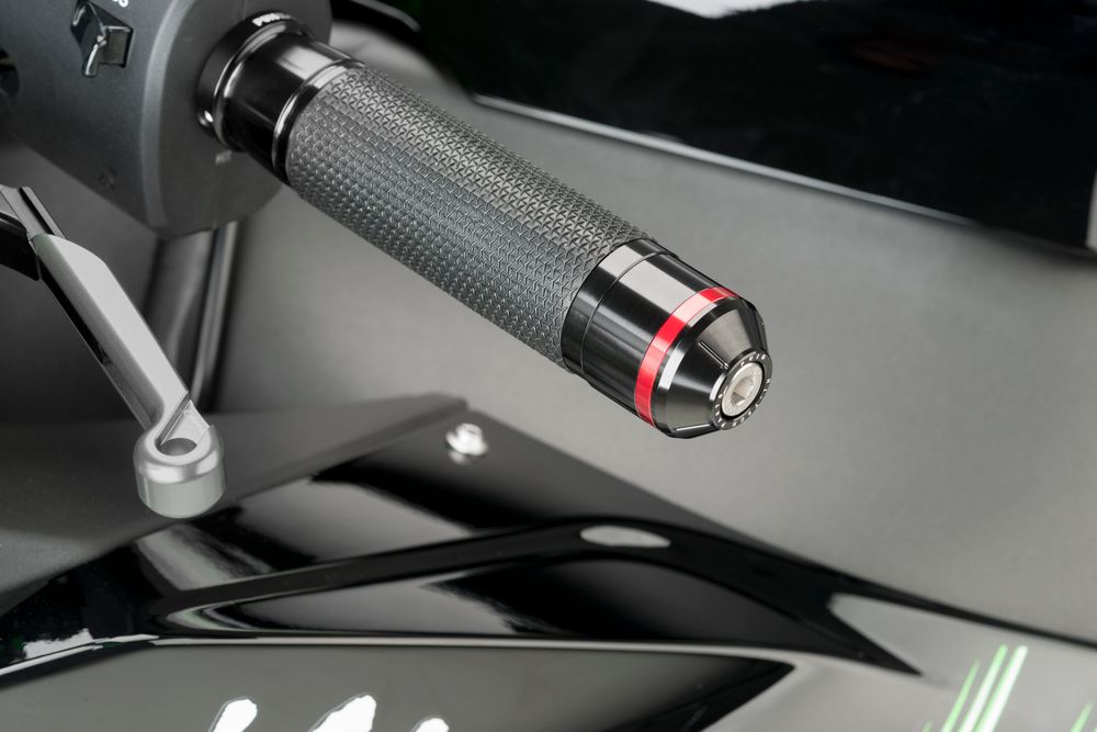 PUIG 8842N Kurze Lenkerendgewichte mit Ring  passend fuer KAWASAKI ZX-10R Schwarz