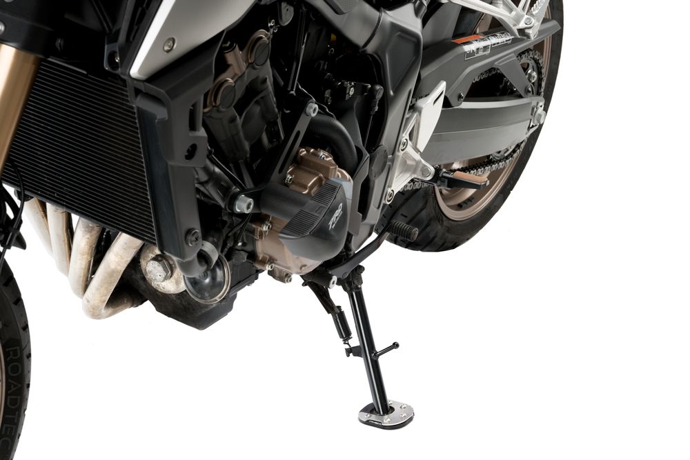 PUIG 20172N Fusstandverbreiterung mit Standardaufhängung  passend fuer HONDA CROSSRUNNER Schwarz