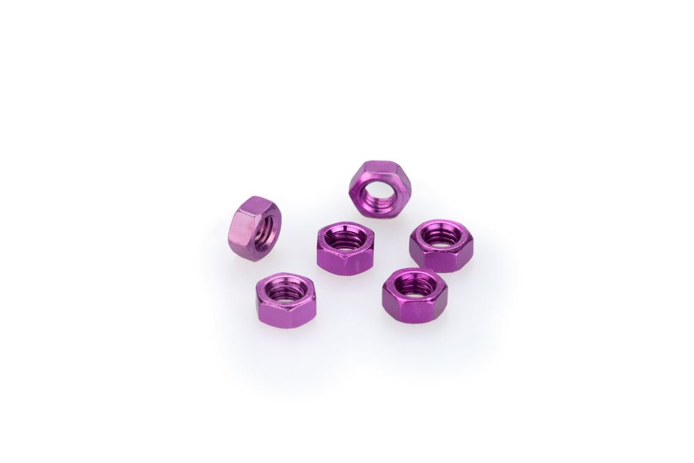 PUIG 0763L Muttern aus Anodisierten Aluminium  passend fuer UNIVERSAL UNIVERSAL Lila