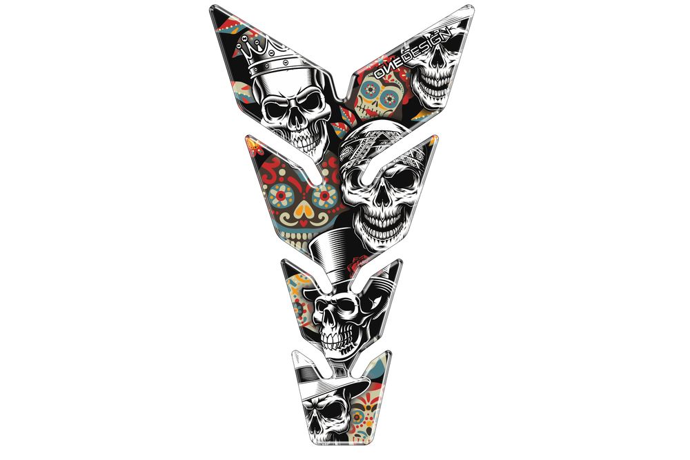 PUIG 20593N Skull Party Tankschutz  passend fuer HONDA NT650V DEAUVILLE Schwarz