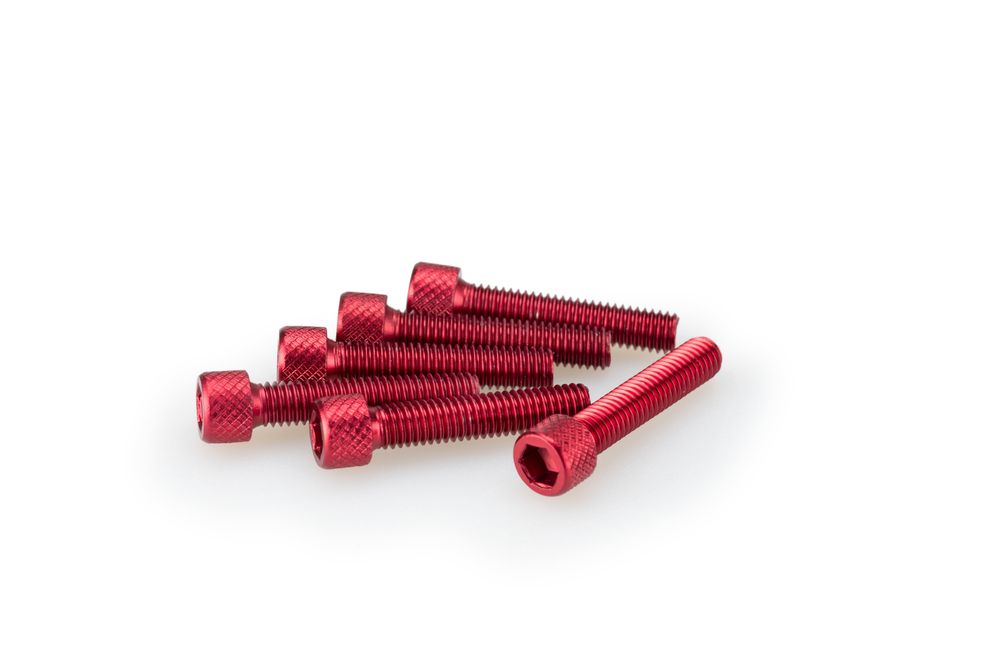 PUIG 0258R Muttern aus Anodisierten Aluminium  passend fuer UNIVERSAL UNIVERSAL Rot