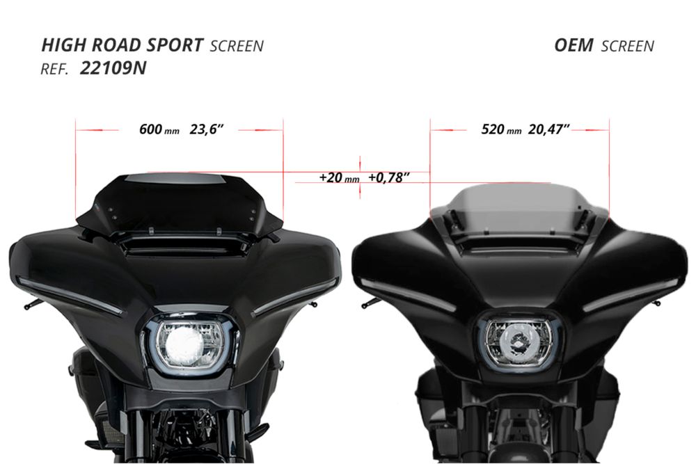 PUIG 22109J High-Road Sport   passend fuer HARLEY DAVIDSON STREET GLIDE FLHX Mattschwarz