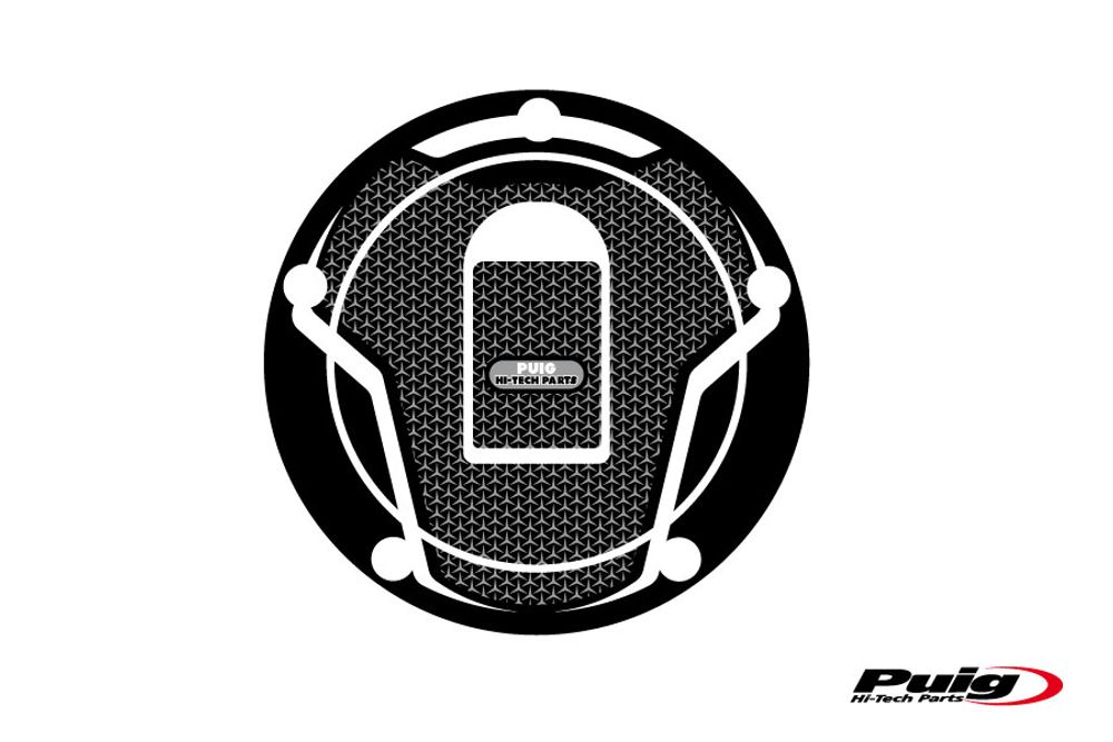 PUIG 6309U Tankdeckelabdeckungen Naked  passend fuer KAWASAKI KLE500 Grau