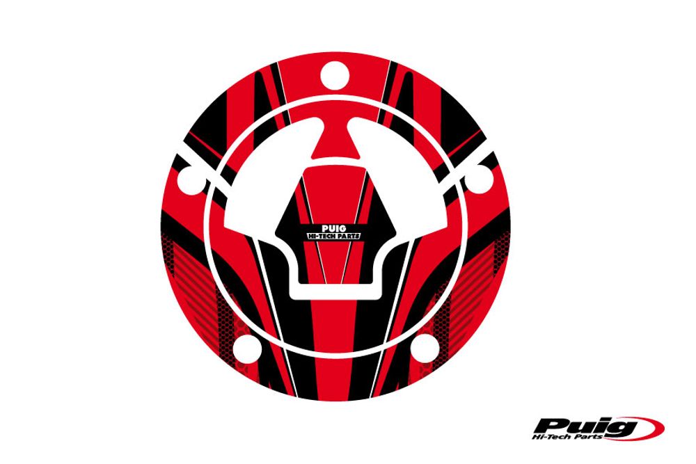 PUIG 6312R Tankdeckelabdeckungen Radikal  passend fuer KAWASAKI ER-6F Rot