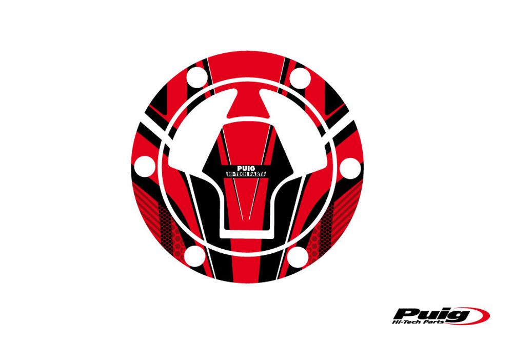 PUIG 6314R Tankdeckelabdeckungen Radikal  passend fuer KAWASAKI NINJA 250R Rot