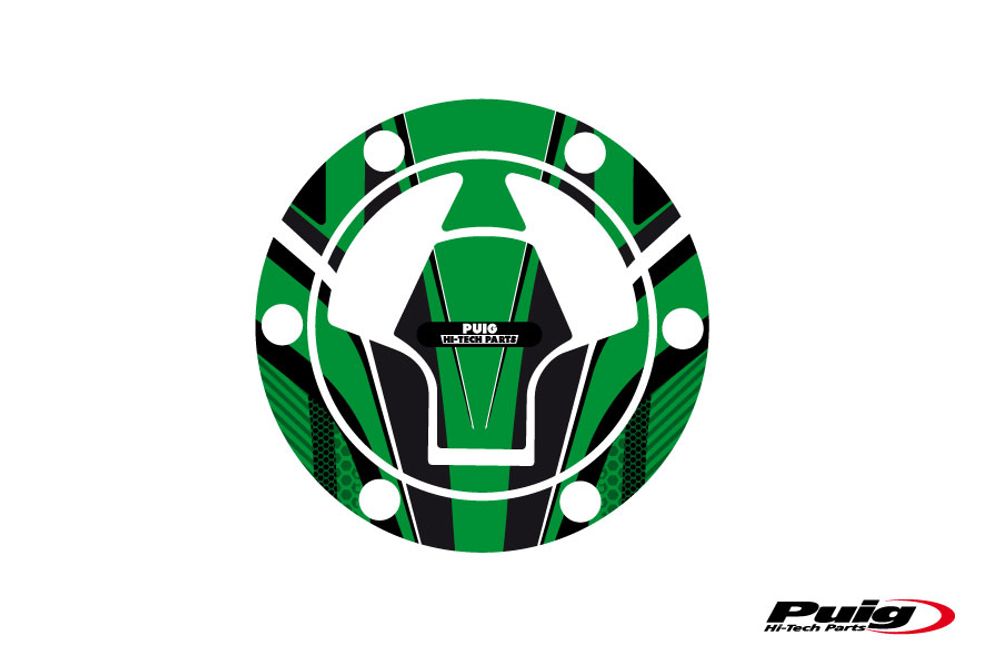 PUIG 6314V Tankdeckelabdeckungen Radikal  passend fuer KAWASAKI NINJA 250R Grün