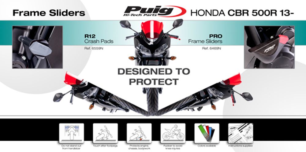 Puig 6469N Sturzpads PRO verfügbar für HONDA CBR500R