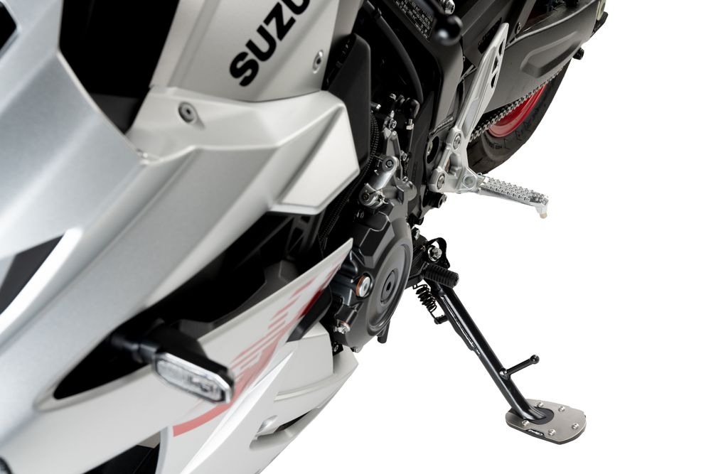 PUIG 21631N Fusstandverbreiterung mit Standardaufhängung  passend fuer SUZUKI DL1000 V-STROM Schwarz