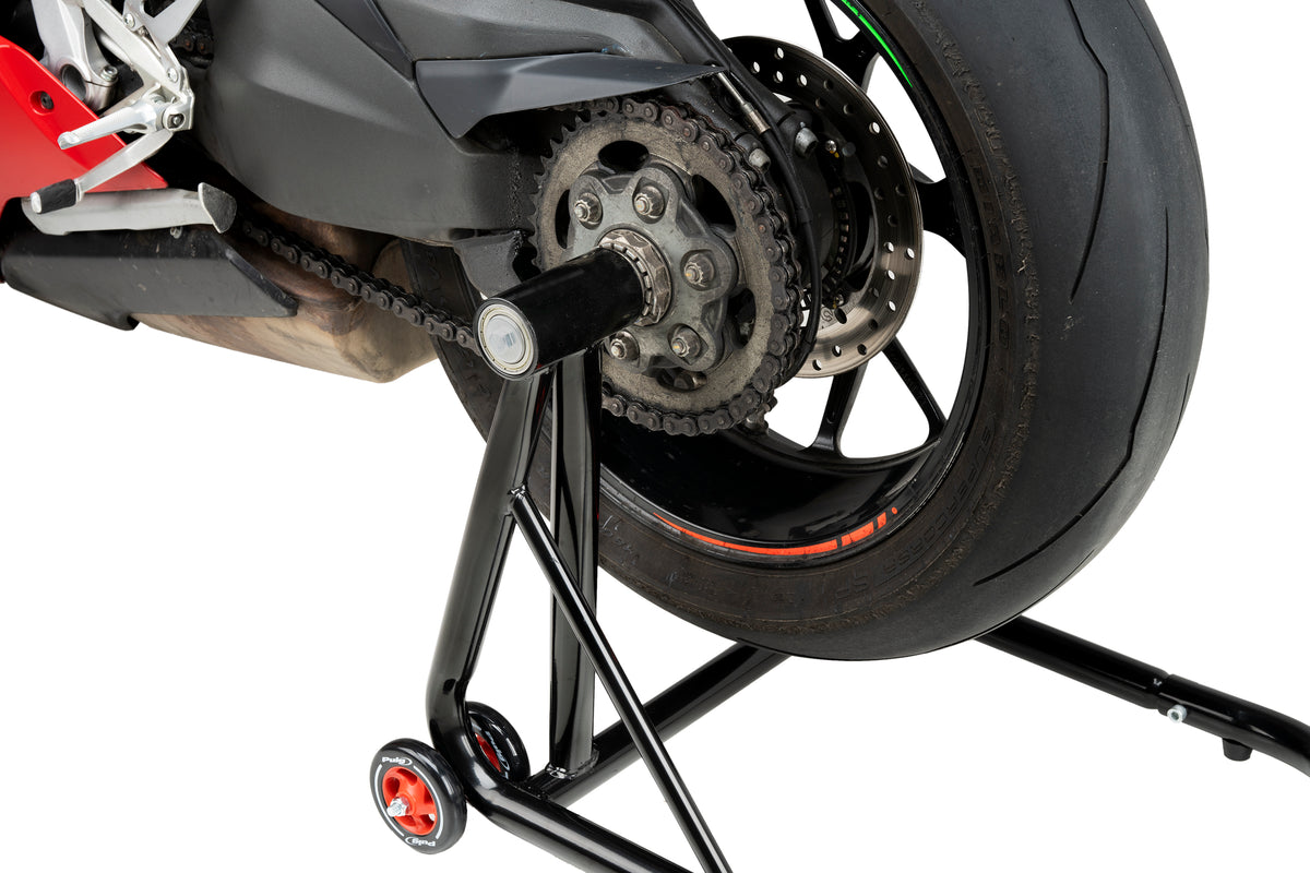 PUIG 7362N Hinterer Montageständer für Einarmschwinge mit Antrieb auf der linken Seite  passend fuer HONDA VFR800 Schwarz