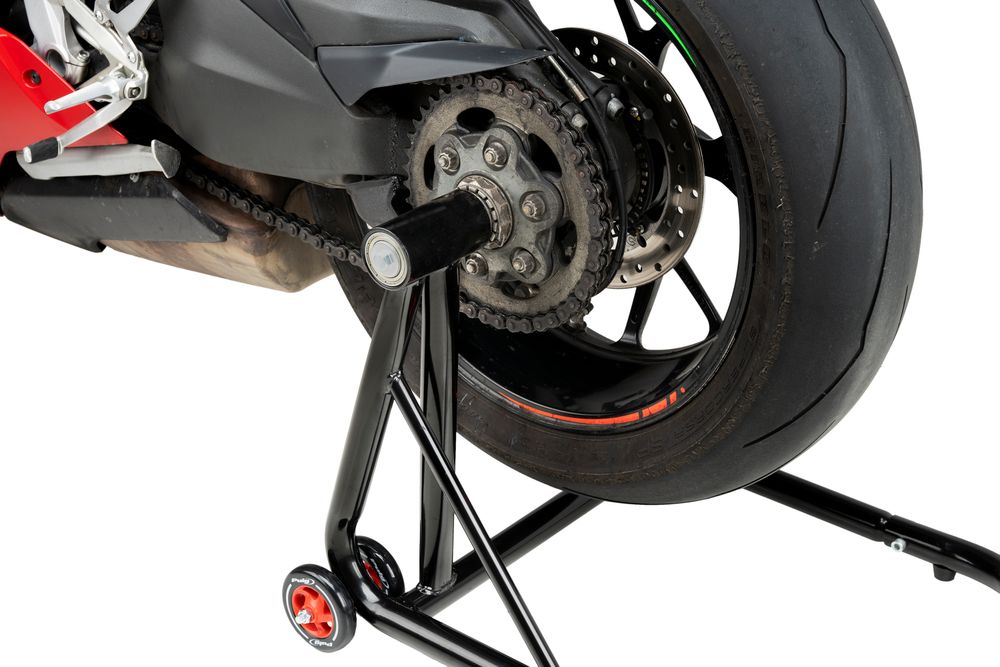 PUIG 7360N Hinterer Montageständer für Einarmschwinge mit Antrieb auf der linken Seite  passend fuer DUCATI 996 Schwarz