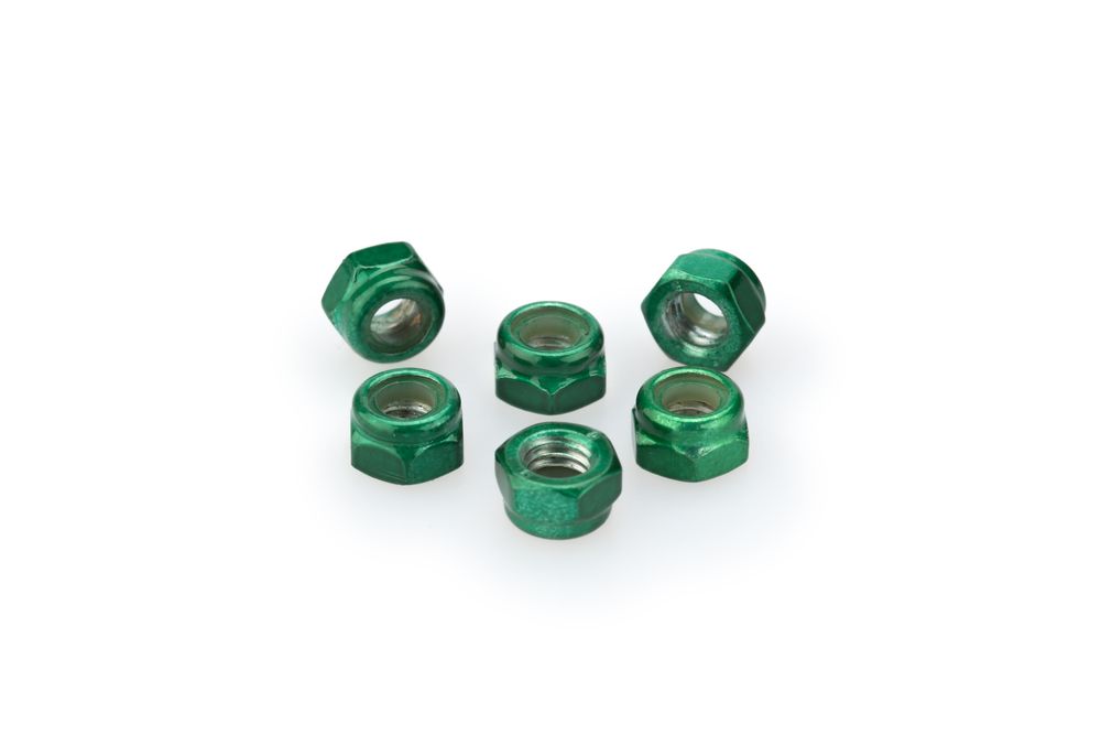 PUIG 0735V Muttern aus Anodisierten Aluminium  passend fuer UNIVERSAL UNIVERSAL Grün