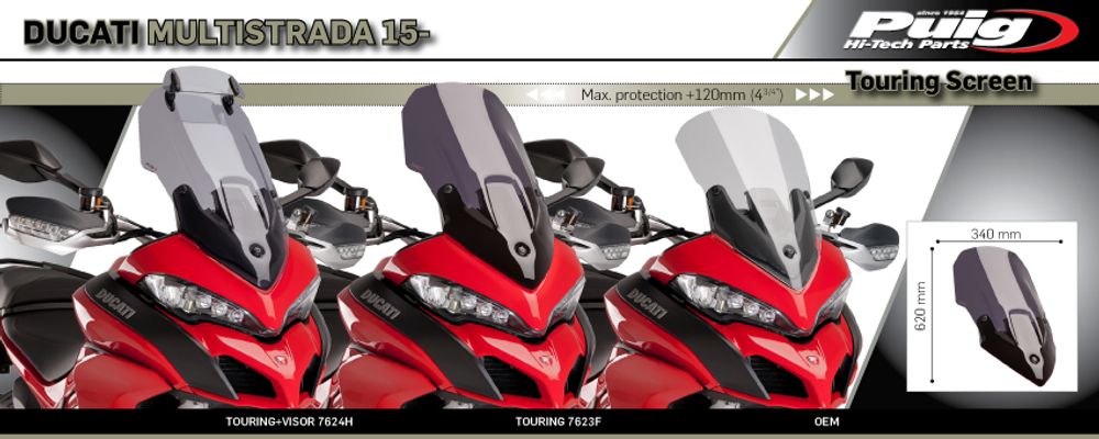 PUIG 7623H Tourenscheibe  passend fuer DUCATI MULTISTRADA 1200 Getönt