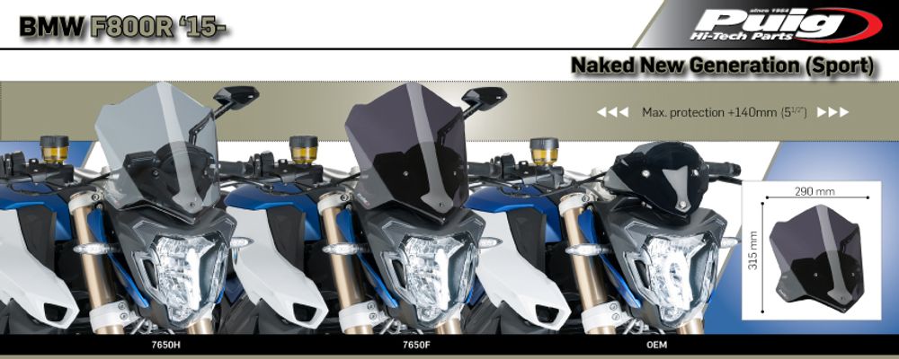 PUIG 7650F New Generation Sport  passend fuer BMW F800R Stark getönt