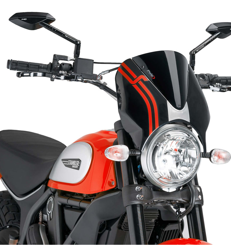 PUIG 7652N Retrovision  passend fuer DUCATI SCRAMBLER ICON Schwarz