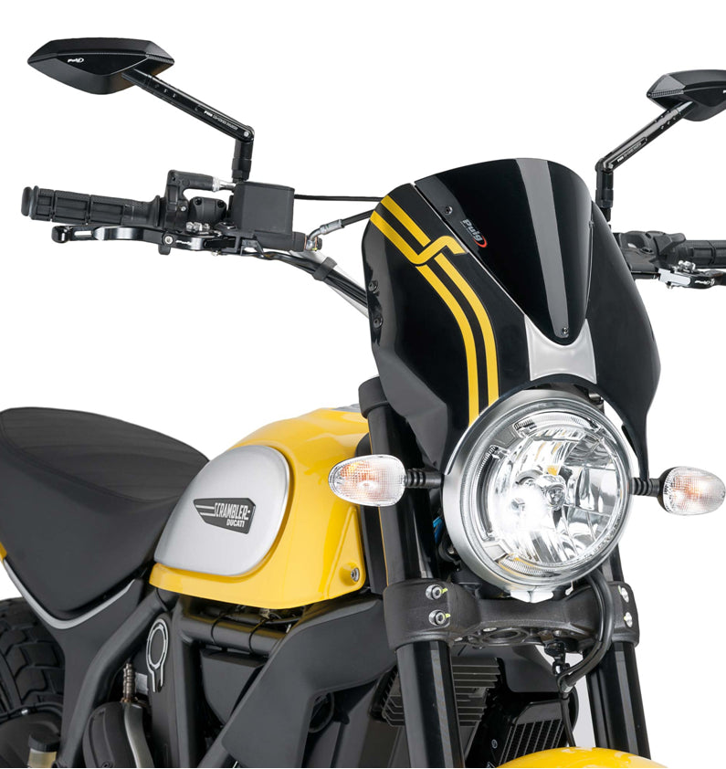 PUIG 7652N Retrovision  passend fuer DUCATI SCRAMBLER ICON Schwarz