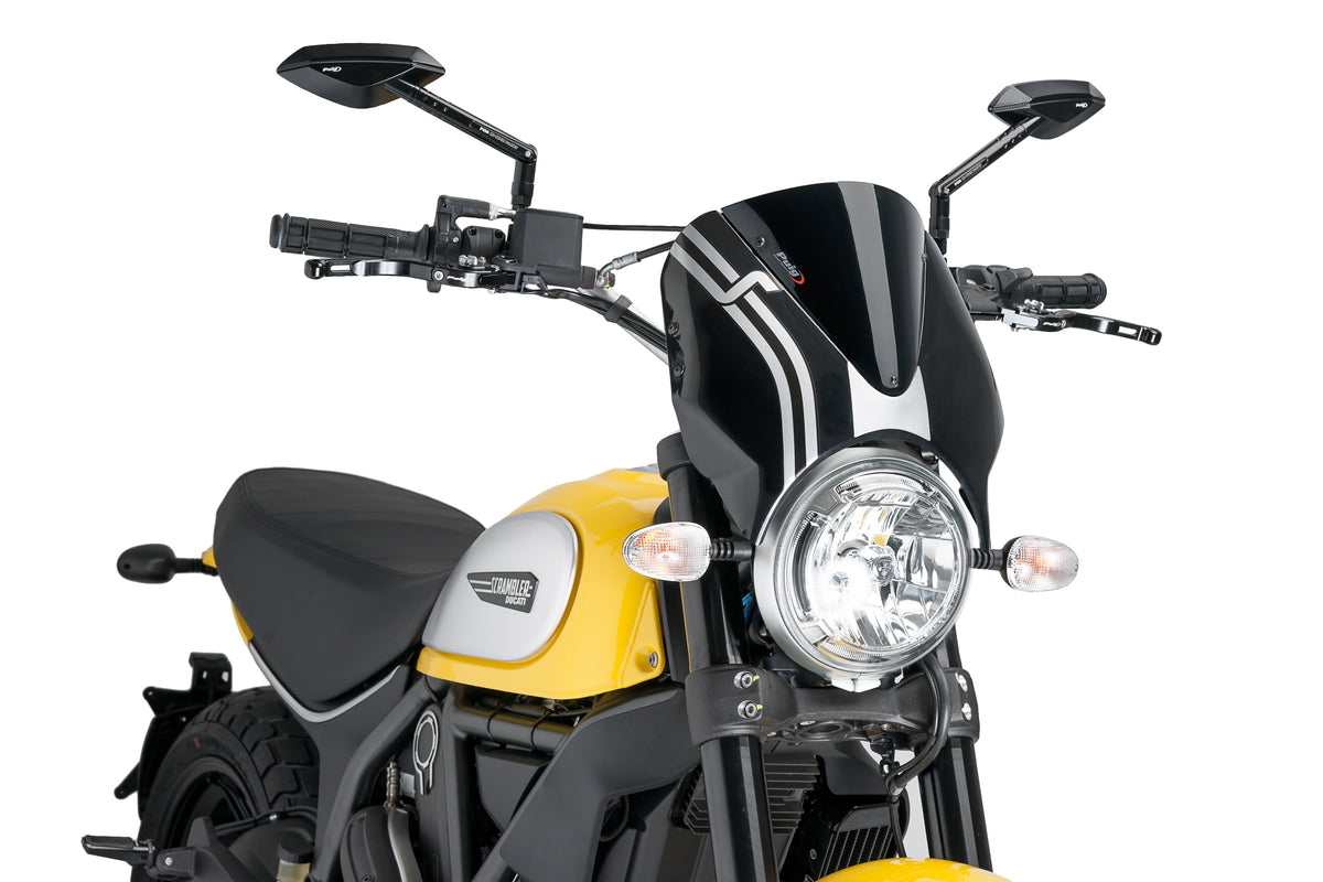 PUIG 7652N Retrovision  passend fuer DUCATI SCRAMBLER ICON Schwarz