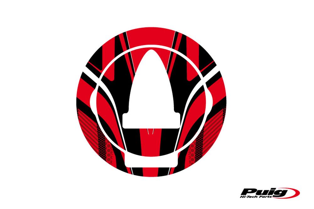PUIG 6296R Tankdeckelabdeckungen Radikal  passend fuer APRILIA RS125 Rot