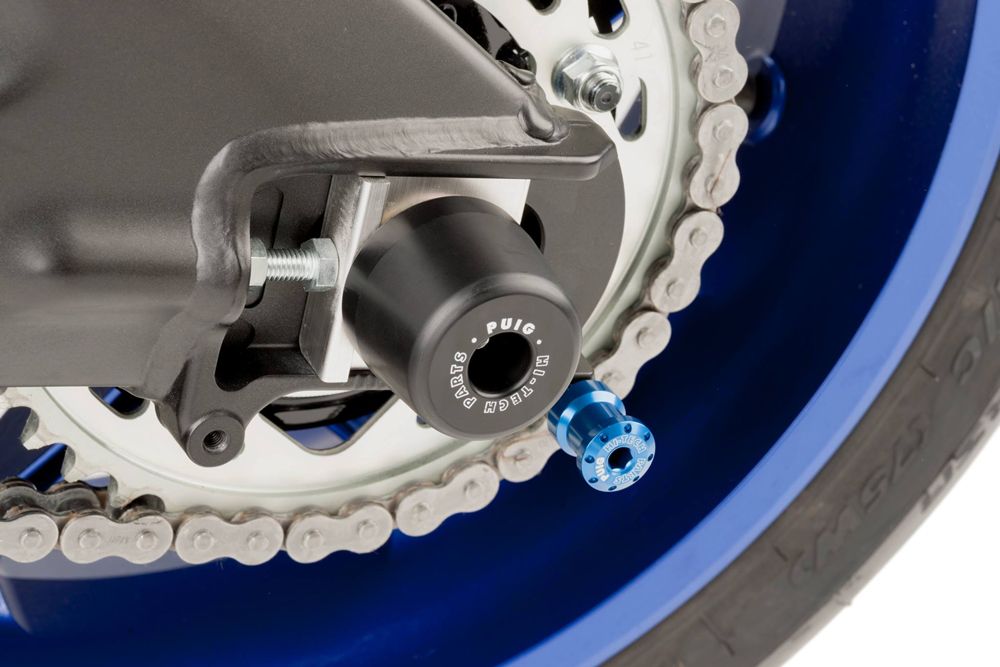 PUIG 7753N Achsprotektor Hinterradschwinge verfügbar fuer Yamaha YZF-R1 2015 schwarz Set