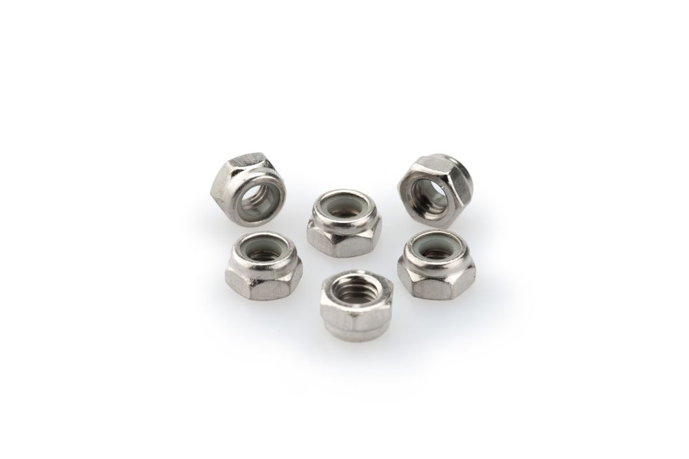 PUIG 0735P Muttern aus Anodisierten Aluminium  passend fuer UNIVERSAL UNIVERSAL Silber