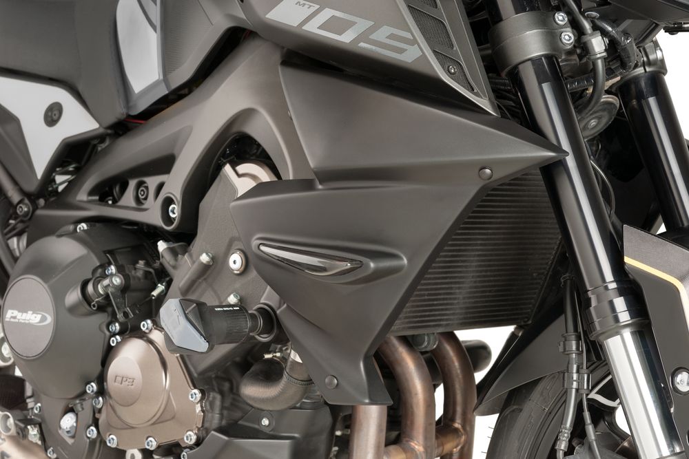 PUIG 9378J Kühlerdeckel  passend fuer YAMAHA MT-09 Mattschwarz