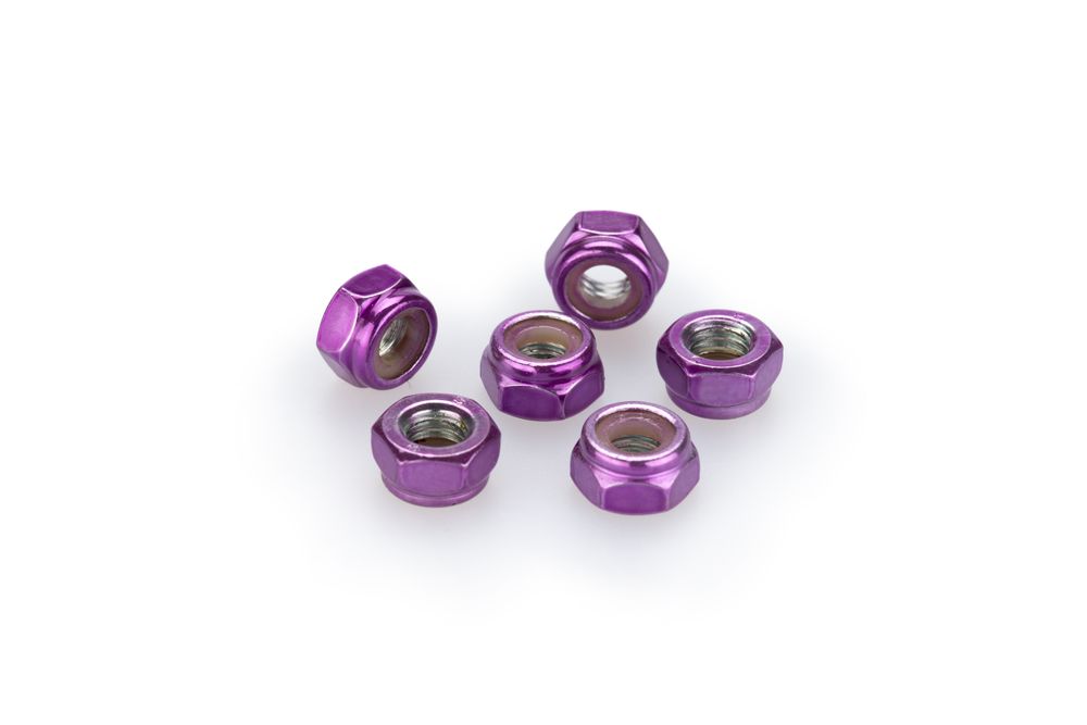 PUIG 0736L Muttern aus Anodisierten Aluminium  passend fuer UNIVERSAL UNIVERSAL Lila