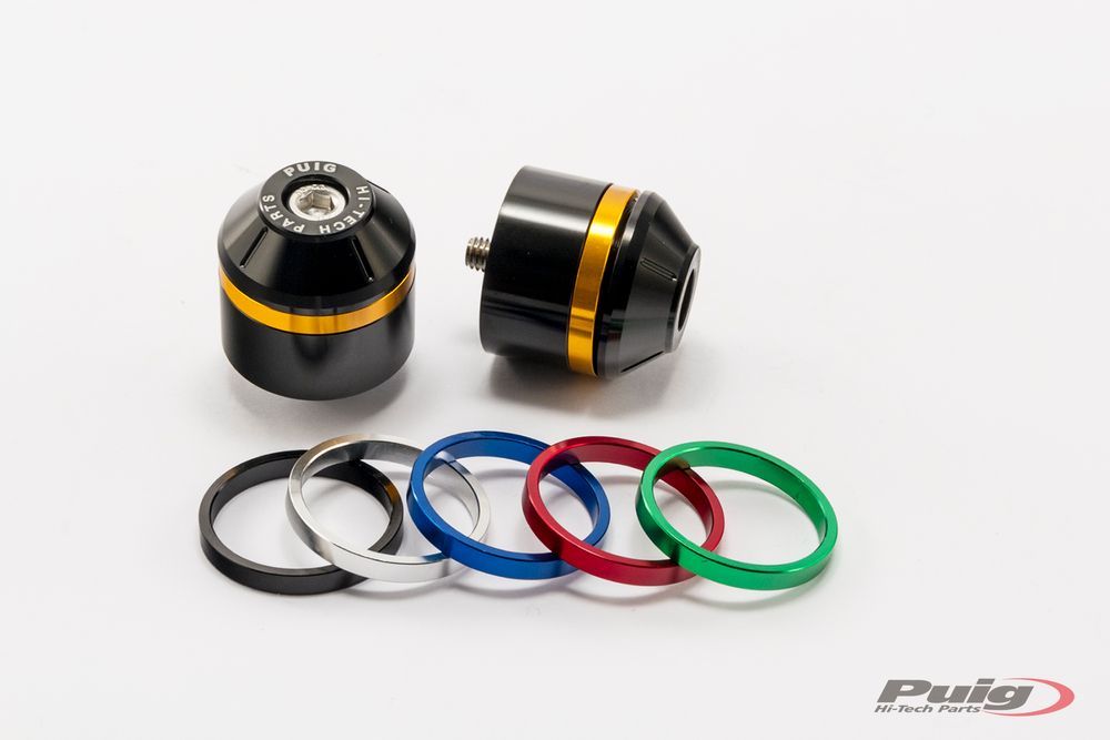 PUIG 8860N Kurze Lenkerendgewichte mit Ring  passend fuer TRIUMPH BONNEVILLE T120 Schwarz