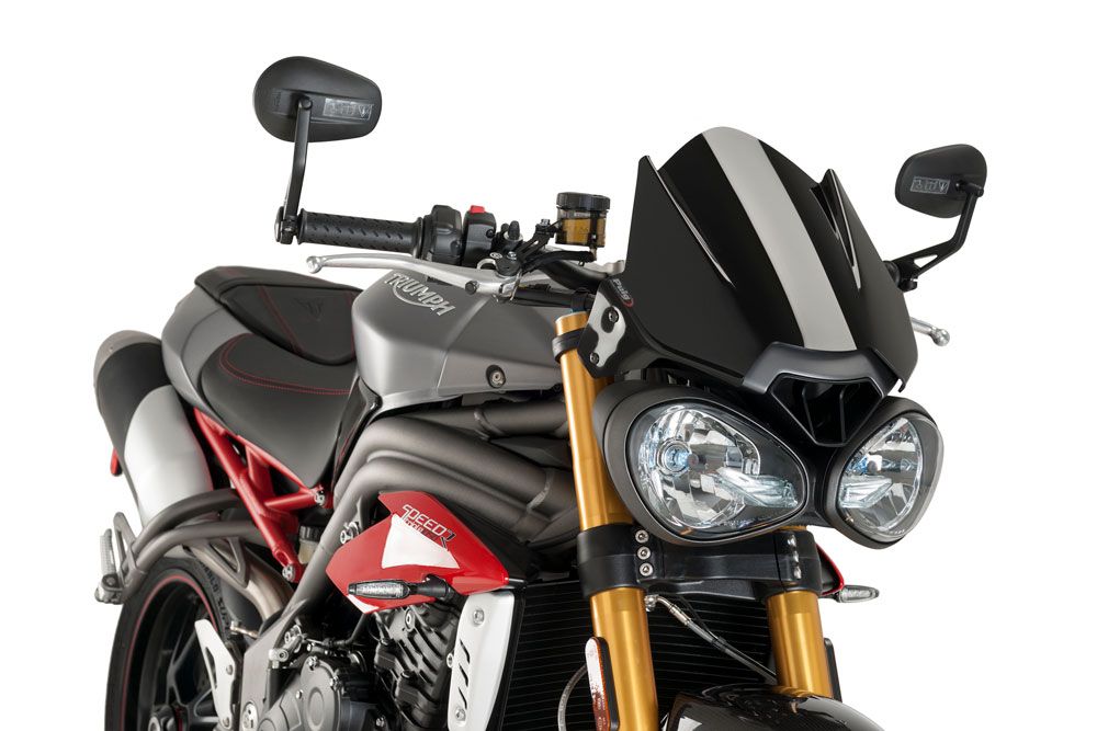 PUIG 8929N Windschutzscheibe New Generation Sport  passend fuer TRIUMPH SPEED TRIPLE 1050 R Schwarz