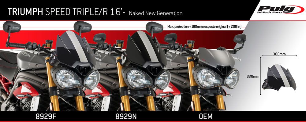 PUIG 8929N New Generation Sport  passend fuer TRIUMPH SPEED TRIPLE 1050 R Schwarz