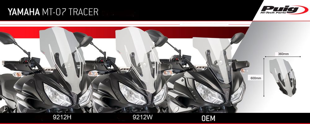 PUIG 9212W Tourenscheibe  passend fuer YAMAHA MT-07 TRACER Transparent
