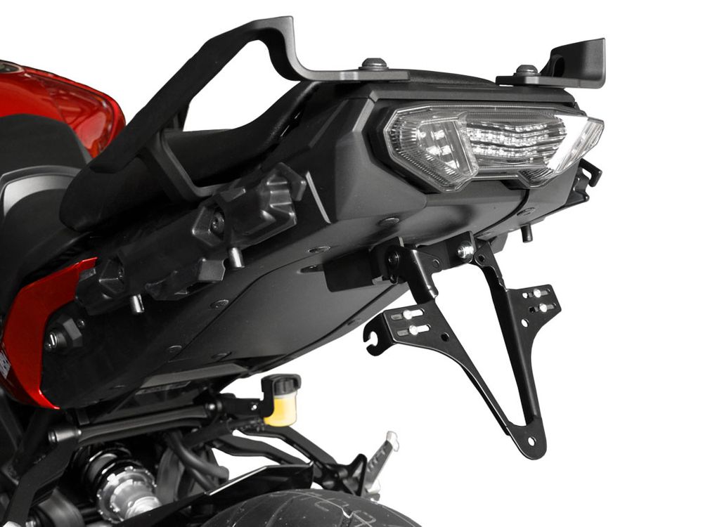 Ibex 10000673 Kompatibel/Ersatz für Kennzeichenhalter Yamaha MT-07 Tracer BJ 2016-20 Schwarz