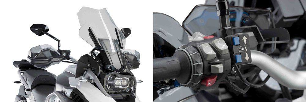 PUIG 9718N E.R.S. (Elektronisches Regulierungsystem für Scheiben)  passend fuer BMW R1200GS Schwarz