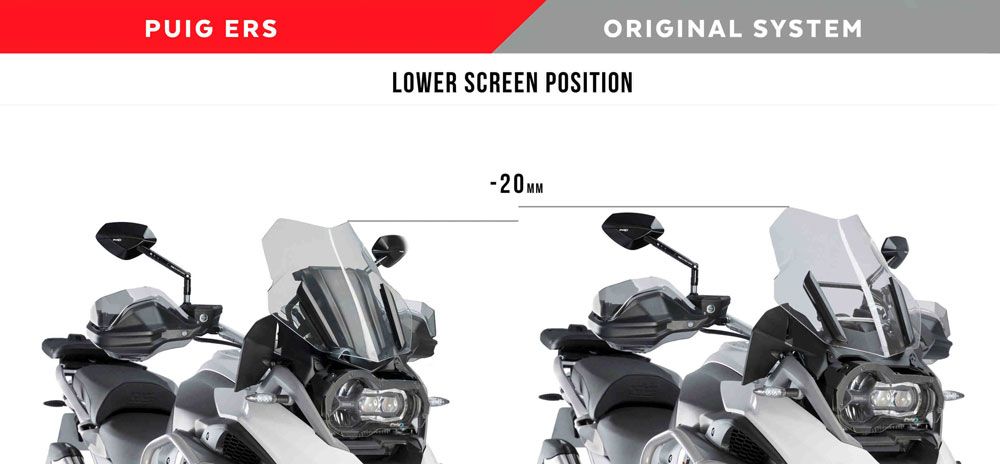 PUIG 9718N E.R.S. (Elektronisches Regulierungsystem für Scheiben)  passend fuer BMW R1200GS Schwarz