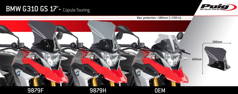 PUIG 9879H Tourenscheibe  passend fuer BMW G310GS Getönt