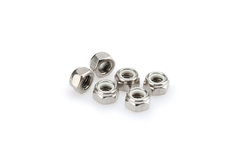 PUIG 0832P Muttern aus Anodisierten Aluminium  passend fuer UNIVERSAL UNIVERSAL Silber
