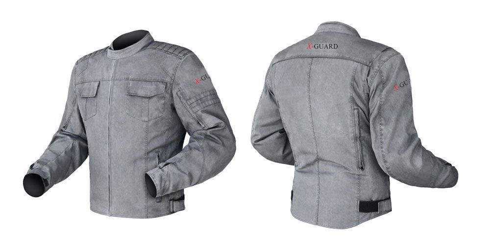 X-Guard Raid (Men) - Motorradjacke im Vintage Look - grau, Groesse M