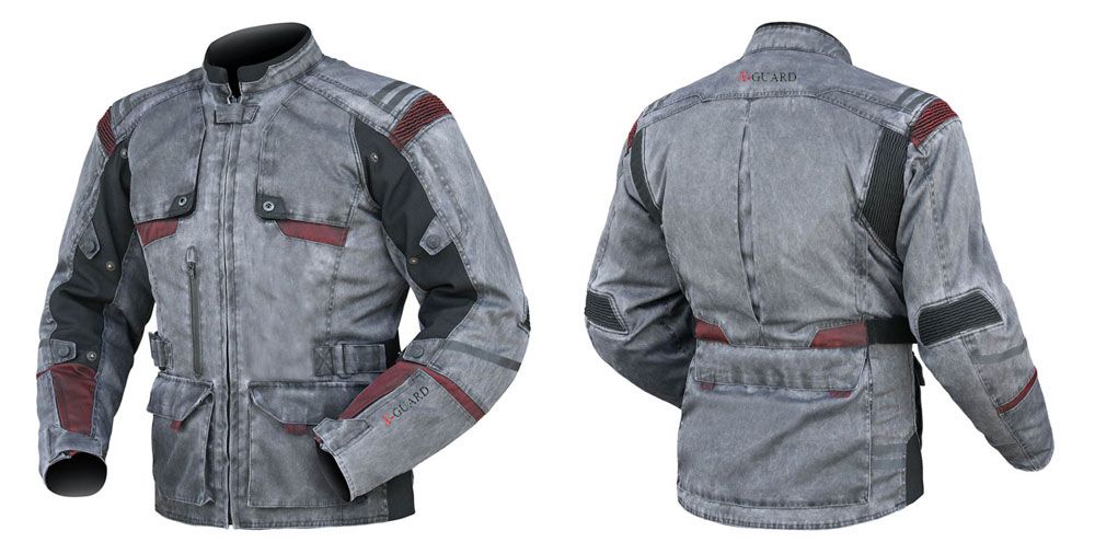X-Guard Scout - Vintage Motorradjacke - grau, Groesse XL