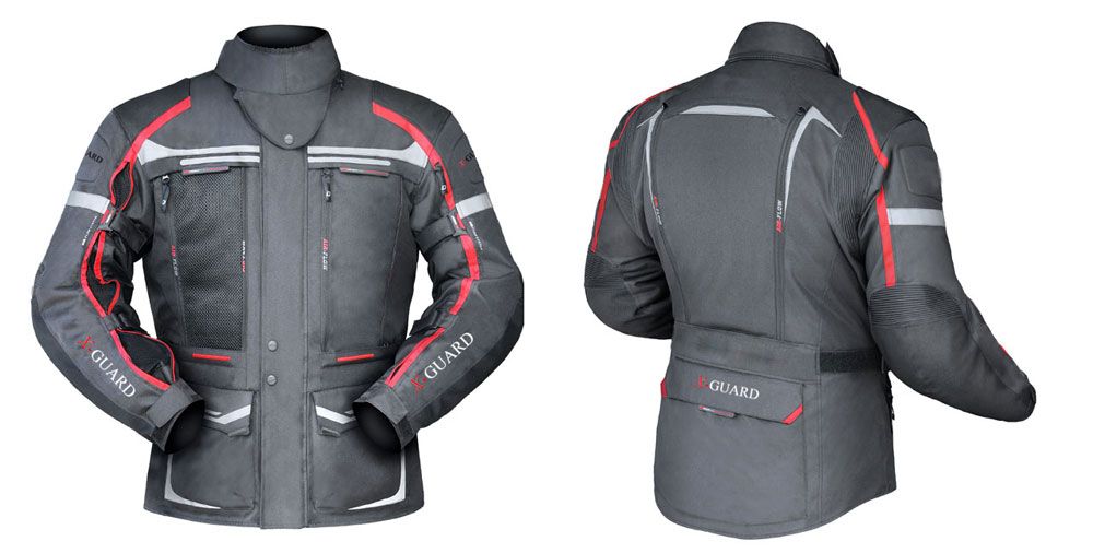 X-Guard Vortex Motorradjacke schwarz, Groesse XL