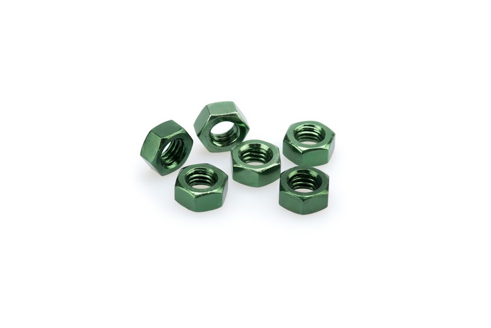 PUIG 0863V Muttern aus Anodisierten Aluminium  passend fuer UNIVERSAL UNIVERSAL Grün