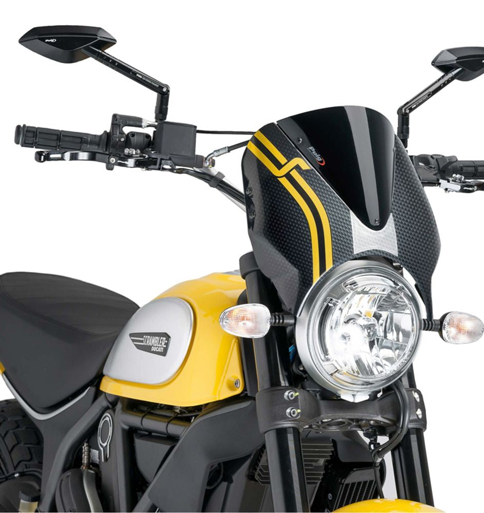 PUIG 8192N Retrovision  passend fuer DUCATI SCRAMBLER ICON Schwarz
