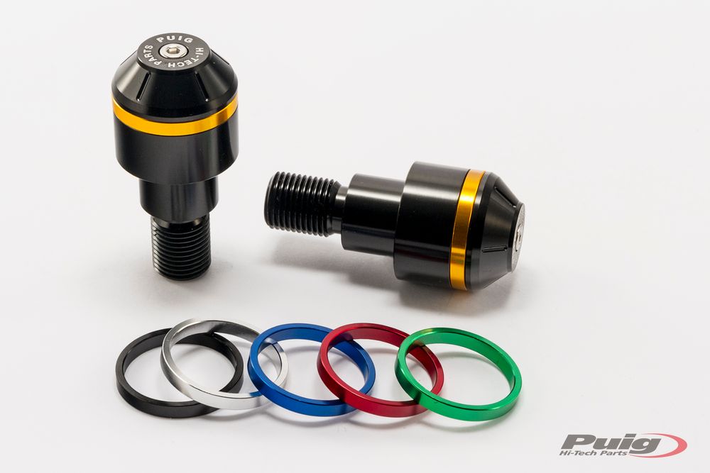 PUIG 8170N Kurze Lenkerendgewichte mit Ring  passend fuer YAMAHA XJR1300 Schwarz