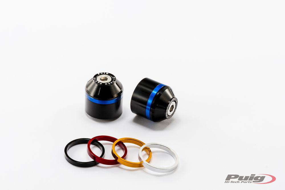 PUIG 8018N Kurze Lenkerendgewichte mit Ring  passend fuer BMW R1200RS Schwarz