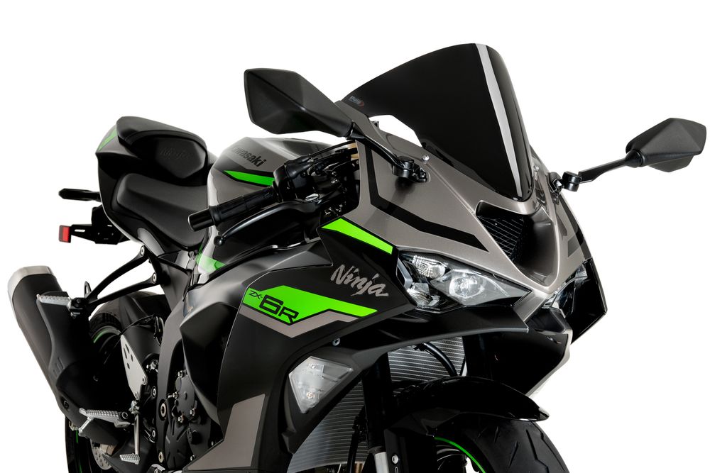 PUIG 21832N R-Racer Scheibe  passend fuer KAWASAKI ZX-6R NINJA Schwarz