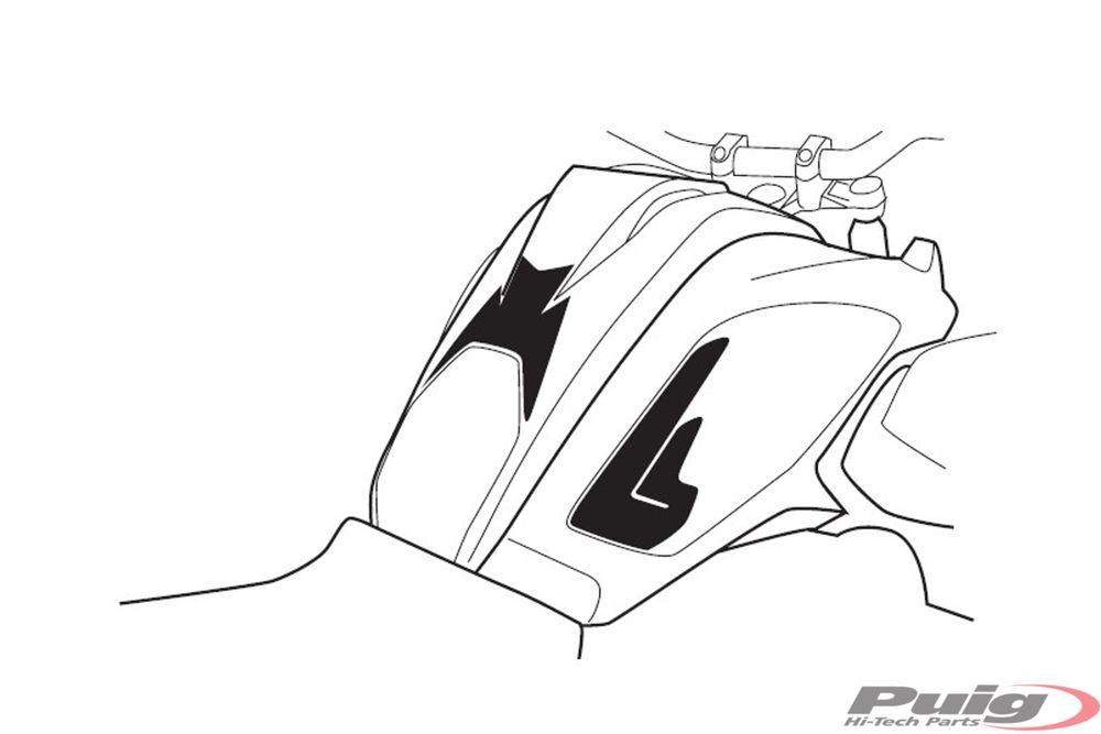 PUIG 9463C Spezifischer Tankschutz  passend fuer BMW R1200GS Carbon look