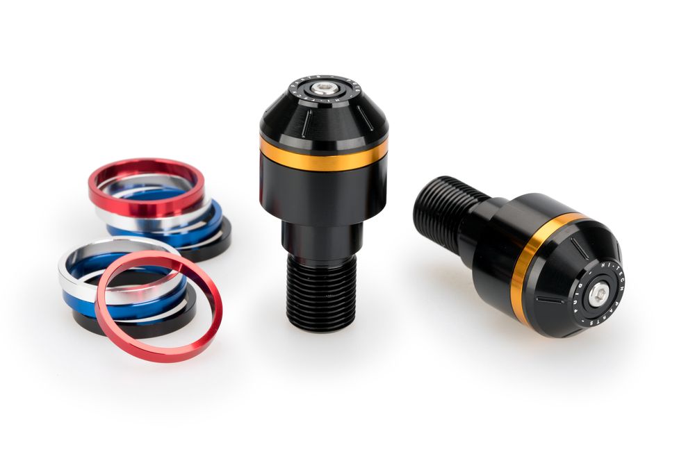 PUIG 21293N Kurze Lenkerendgewichte mit Ring  passend fuer YAMAHA T-MAX 560 TECH MAX Schwarz