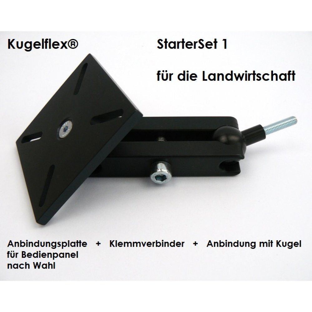 RA 7000-3073- Universal-Patte 6x80x80-M8 Bedienpanel / Terminal Halter Alu Kugel