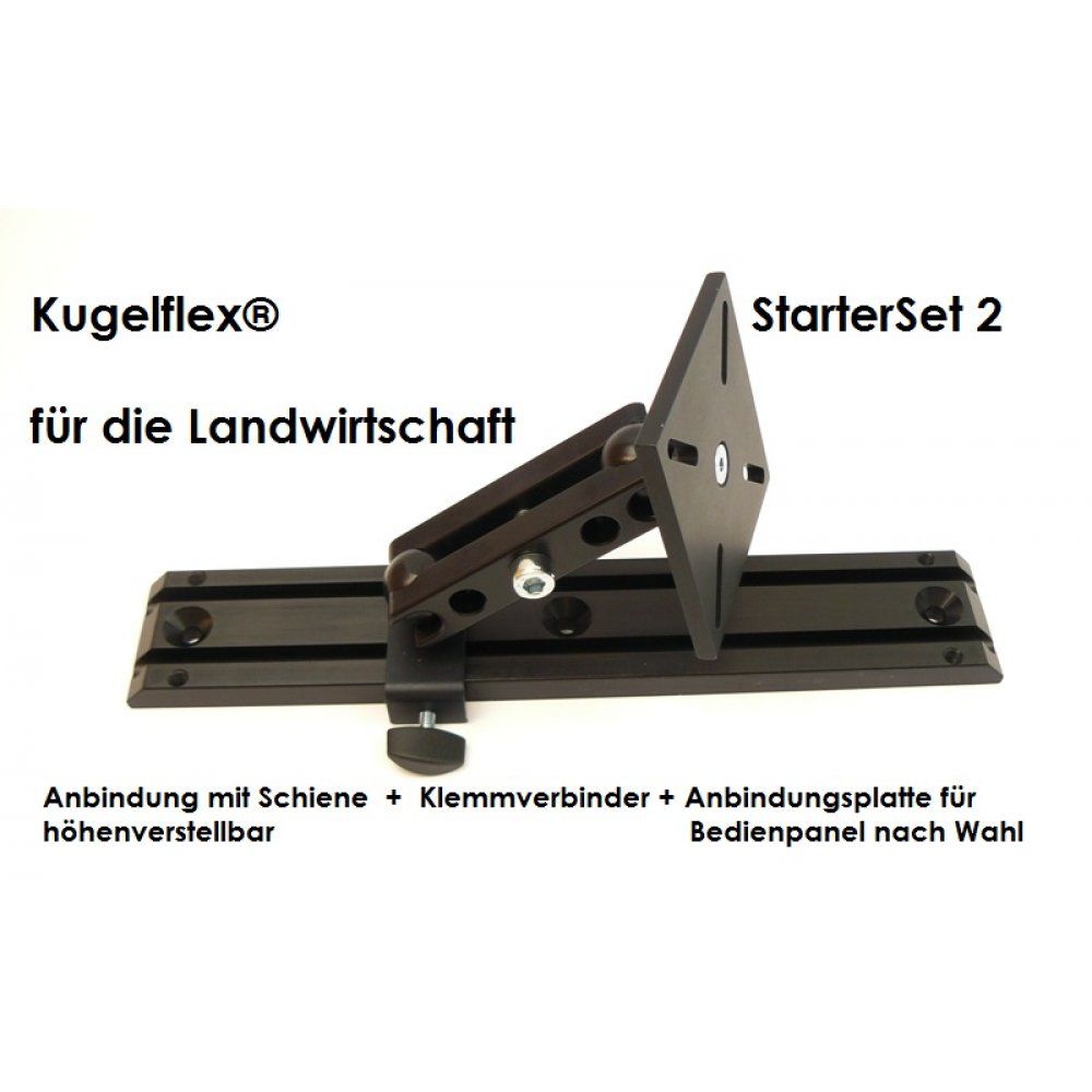 RA 7001-3076- Platte 6x62x33 Bedienpanel /Terminal Halter Alu Kugelflex® Starter