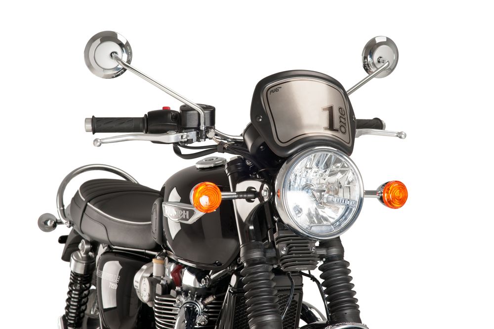 PUIG 9191J Frontplatte ABS  passend fuer TRIUMPH BONNEVILLE T120 Mattschwarz