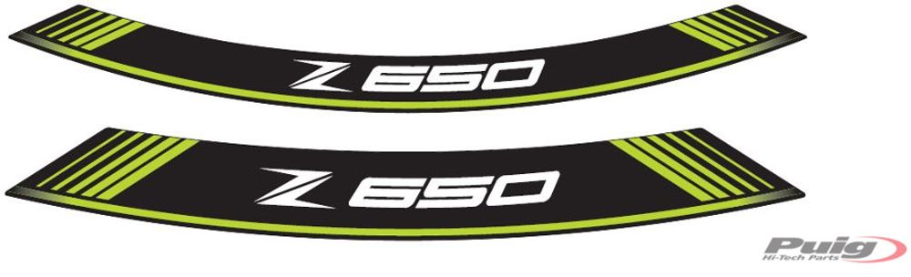 PUIG 9290V Rim Strips Specials  passend fuer KAWASAKI Z650 Grün